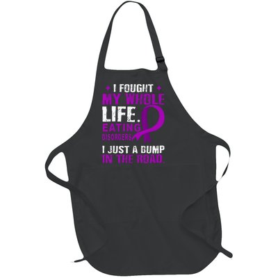 Eating Disorders Awareness Purple Ribbon Support Family Full-Length Apron With Pockets