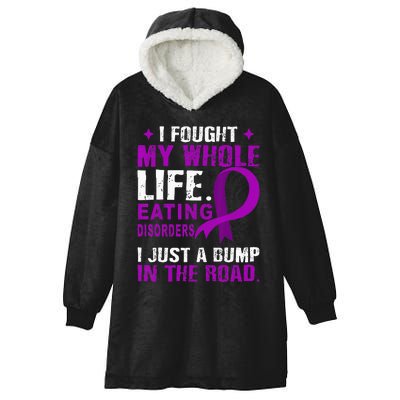 Eating Disorders Awareness Purple Ribbon Support Family Hooded Wearable Blanket