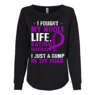 Eating Disorders Awareness Purple Ribbon Support Family Womens California Wash Sweatshirt