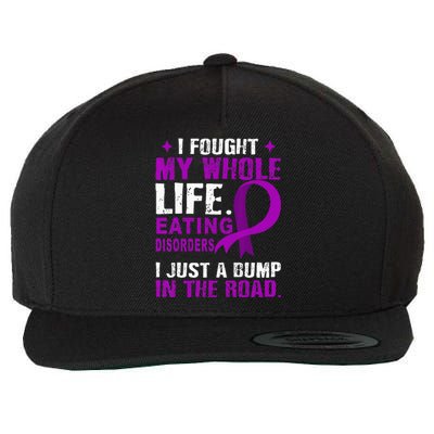 Eating Disorders Awareness Purple Ribbon Support Family Wool Snapback Cap