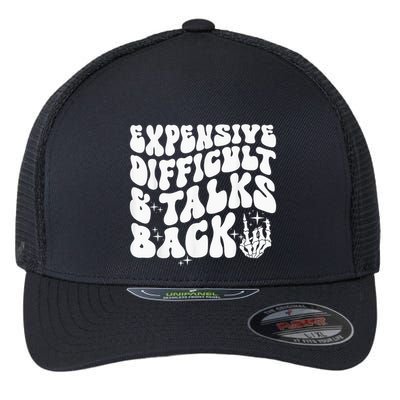 Expensive Difficult And Talks Back Groovy Flexfit Unipanel Trucker Cap