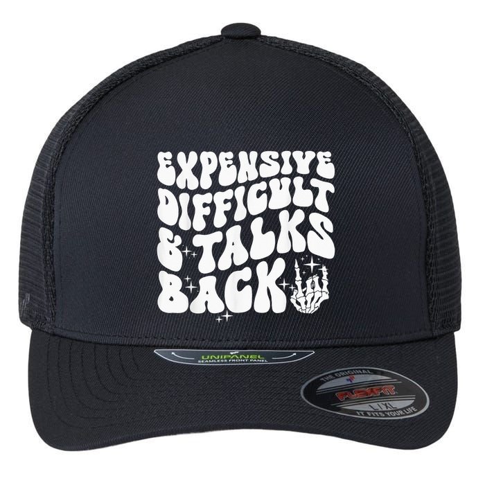 Expensive Difficult And Talks Back Groovy Flexfit Unipanel Trucker Cap
