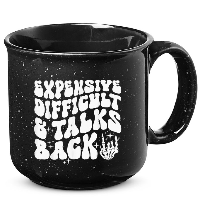 Expensive Difficult And Talks Back Groovy 15oz Campfire Ceramic Mug