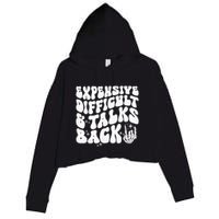 Expensive Difficult And Talks Back Groovy Crop Fleece Hoodie
