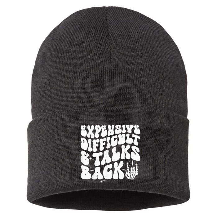 Expensive Difficult And Talks Back Groovy Sustainable Knit Beanie