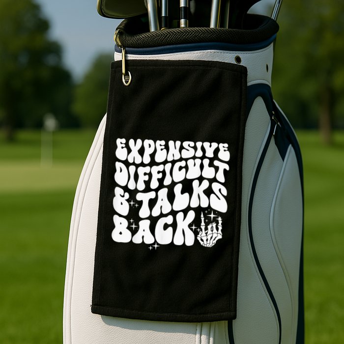 Expensive Difficult And Talks Back Groovy Golf Towel
