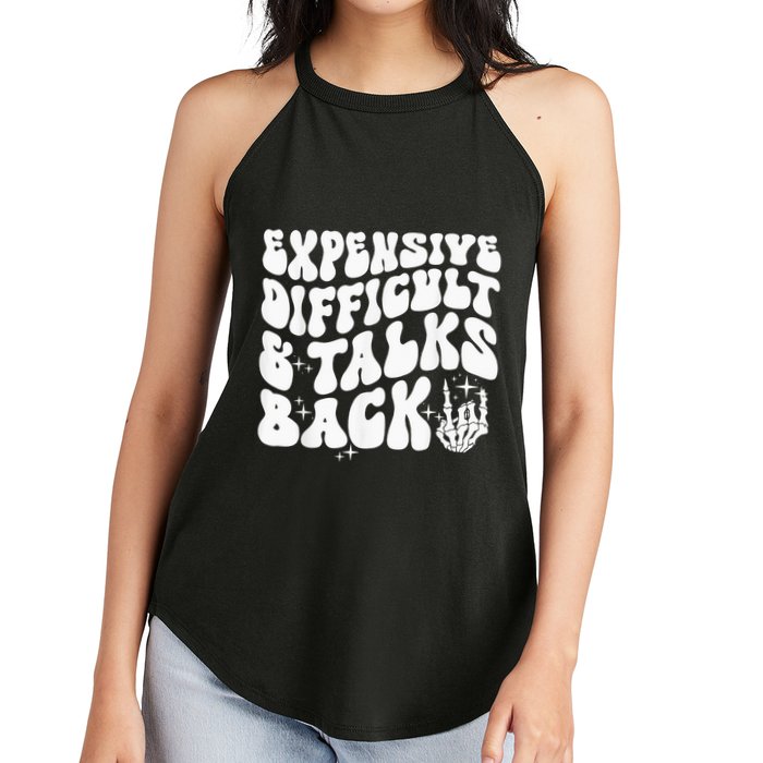 Expensive Difficult And Talks Back Groovy Women's Perfect Tri Rocker Tank