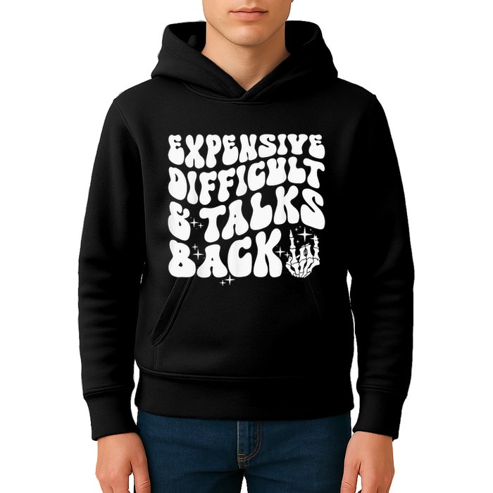 Expensive Difficult And Talks Back Groovy Kids Hoodie