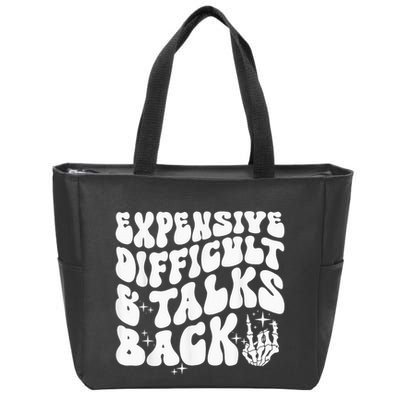 Expensive Difficult And Talks Back Groovy Zip Tote Bag