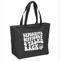 Expensive Difficult And Talks Back Groovy Zip Tote Bag