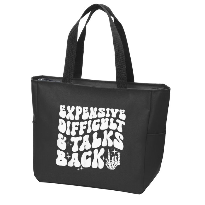 Expensive Difficult And Talks Back Groovy Zip Tote Bag