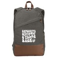 Expensive Difficult And Talks Back Groovy Cotton Canvas Backpack