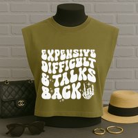 Expensive Difficult And Talks Back Groovy Garment-Dyed Women's Muscle Tee
