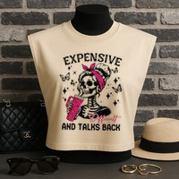Expensive Difficult And Talks Back Garment-Dyed Women's Muscle Tee