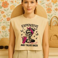 Expensive Difficult And Talks Back Garment-Dyed Women's Muscle Tee