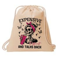 Expensive Difficult And Talks Back Drawstring Bag