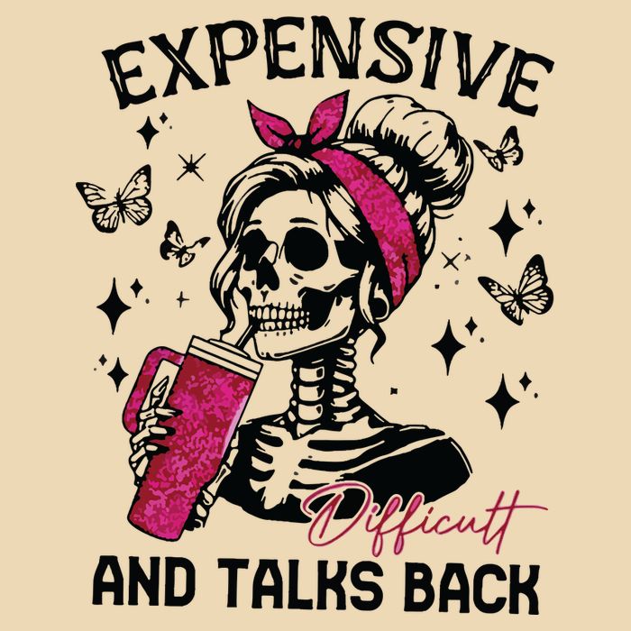 Expensive Difficult And Talks Back Drawstring Bag