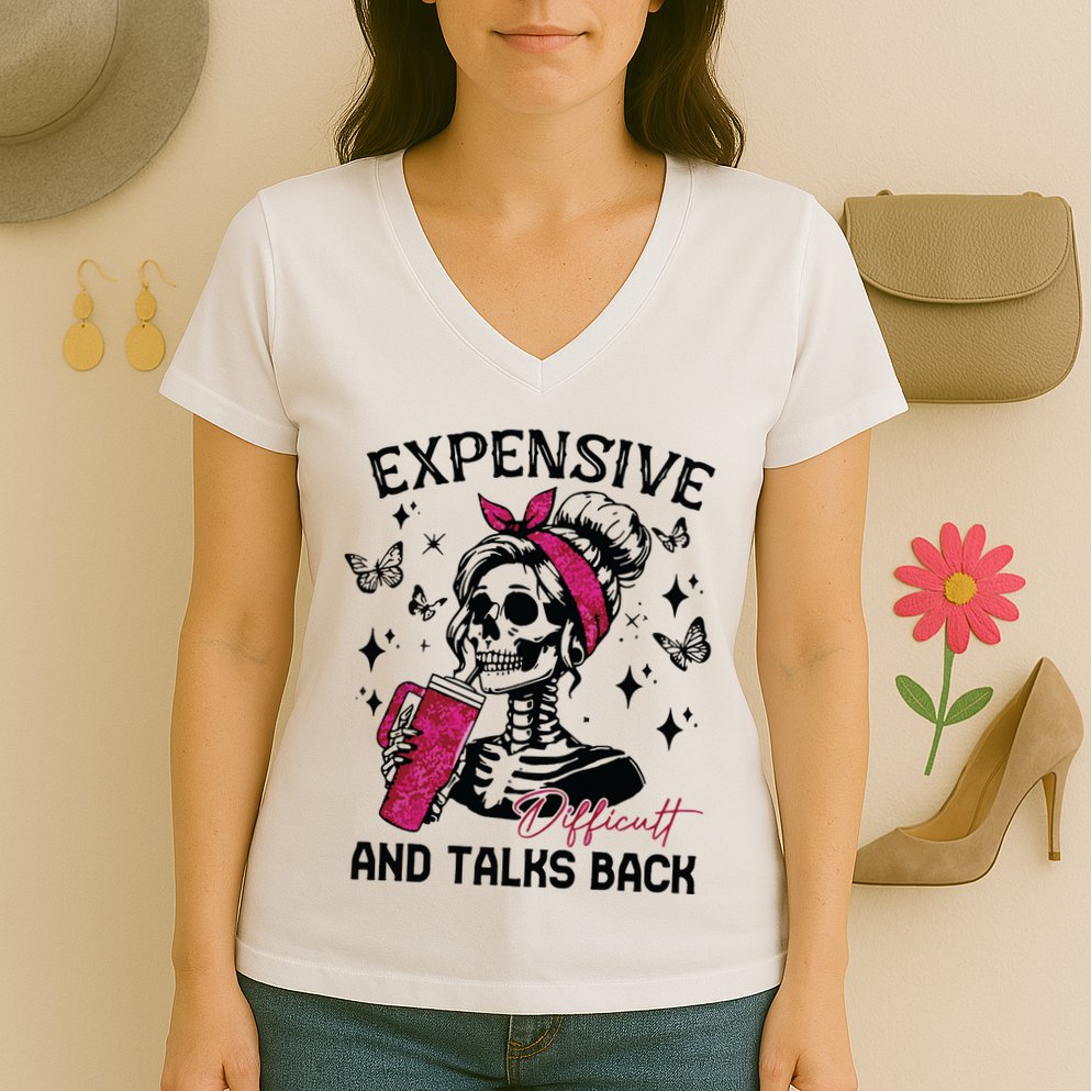 Expensive Difficult And Talks Back Women's V-Neck T-Shirt