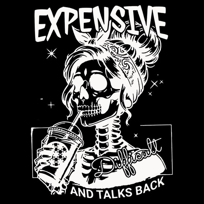Expensive Difficult And Talks Back Drawstring Bag