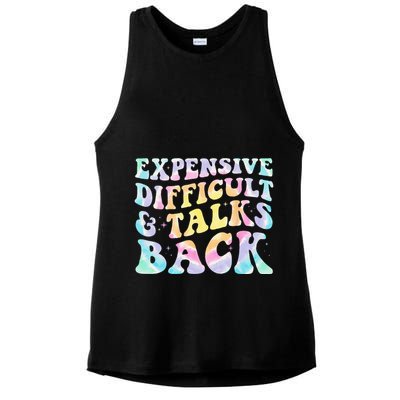 Expensive Difficult And Talks Back Groovy Women Mothers Day Ladies PosiCharge Tri-Blend Wicking Tank