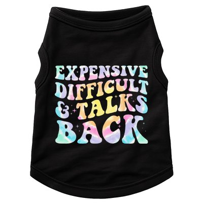 Expensive Difficult And Talks Back Groovy Women Mothers Day Doggie Tank