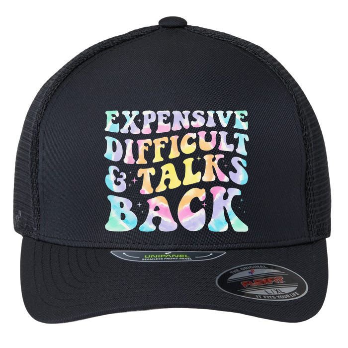 Expensive Difficult And Talks Back Groovy Women Mothers Day Flexfit Unipanel Trucker Cap