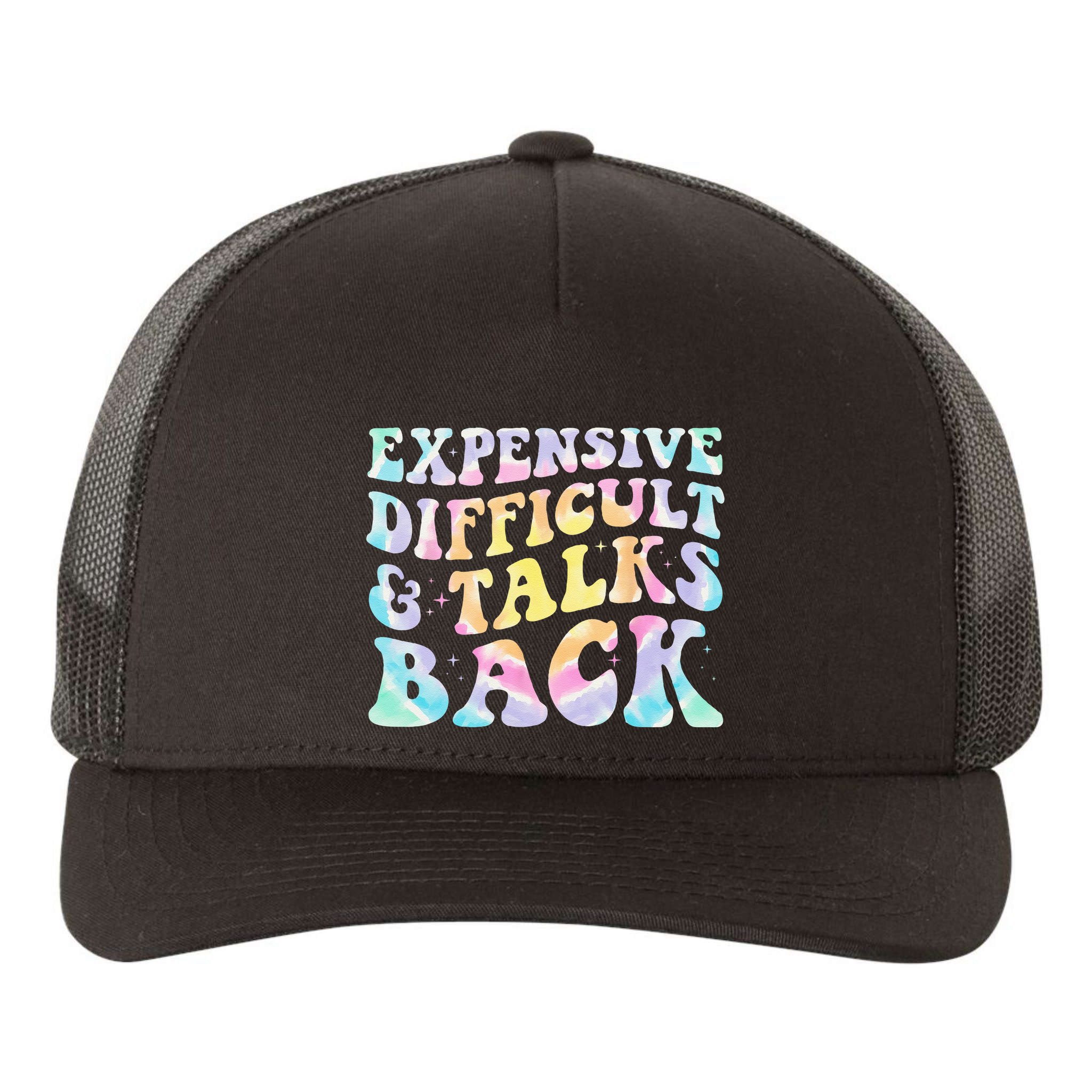Expensive Difficult And Talks Back Groovy Women Mothers Day Yupoong Adult 5-Panel Trucker Hat