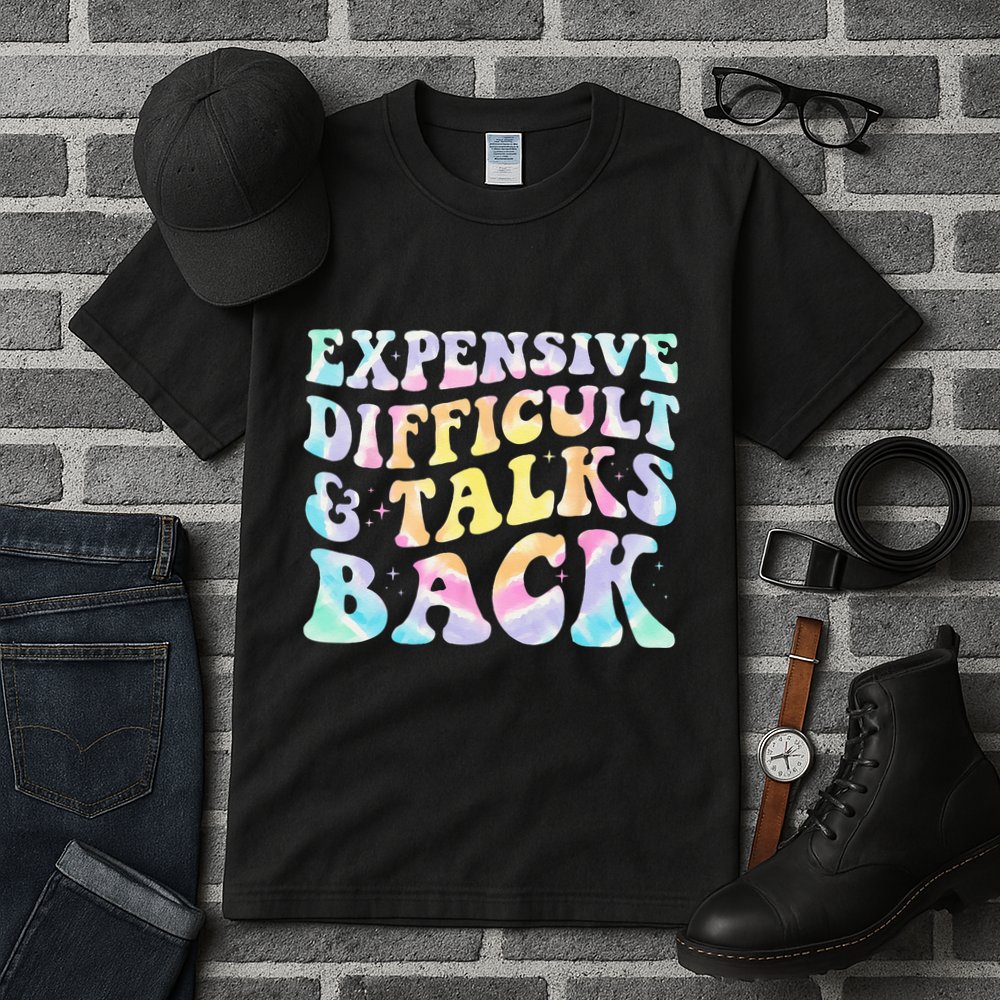 Expensive Difficult And Talks Back Groovy Women Mothers Day Tall T-Shirt