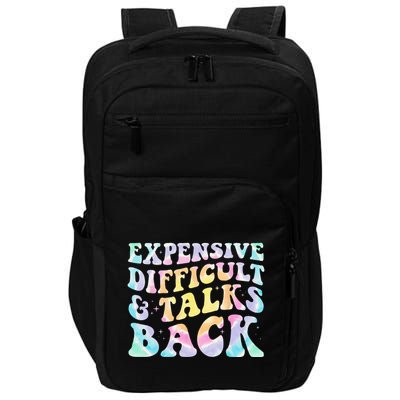 Expensive Difficult And Talks Back Groovy Women Mothers Day Impact Tech Backpack
