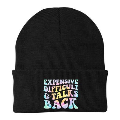Expensive Difficult And Talks Back Groovy Women Mothers Day Beanie