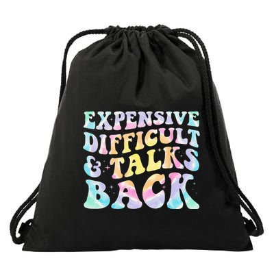 Expensive Difficult And Talks Back Groovy Women Mothers Day Drawstring Bag