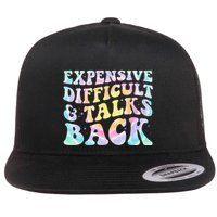 Expensive Difficult And Talks Back Groovy Women Mothers Day Flat Bill Trucker Hat