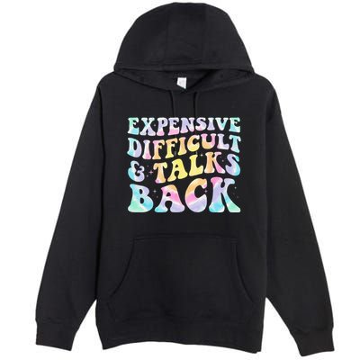 Expensive Difficult And Talks Back Groovy Women Mothers Day Premium Pullover Hoodie