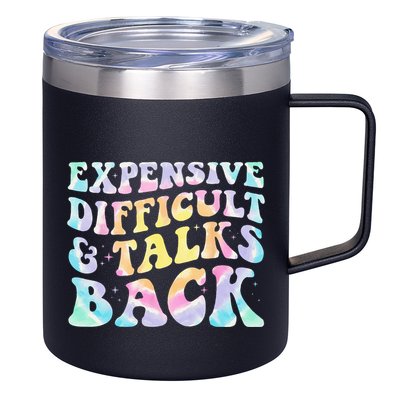 Expensive Difficult And Talks Back Groovy Women Mothers Day 12oz Stainless Steel Coffee Mug
