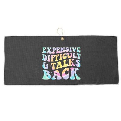 Expensive Difficult And Talks Back Groovy Women Mothers Day Large Microfiber Waffle Golf Towel