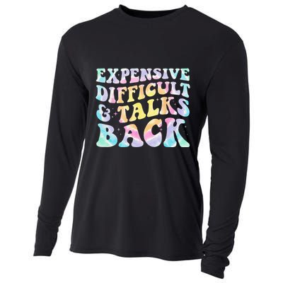 Expensive Difficult And Talks Back Groovy Women Mothers Day Cooling Performance Long Sleeve Crew