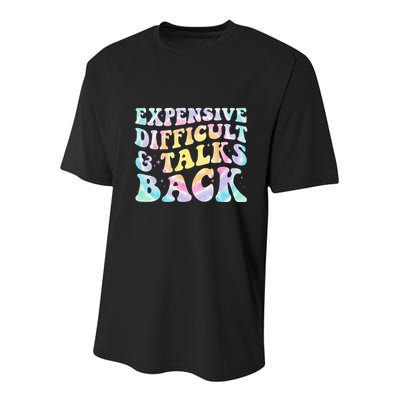 Expensive Difficult And Talks Back Groovy Women Mothers Day Youth Performance Sprint T-Shirt