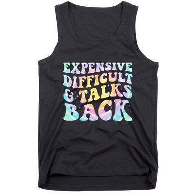 Expensive Difficult And Talks Back Groovy Women Mothers Day Tank Top
