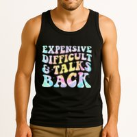 Expensive Difficult And Talks Back Groovy Women Mothers Day Tank Top