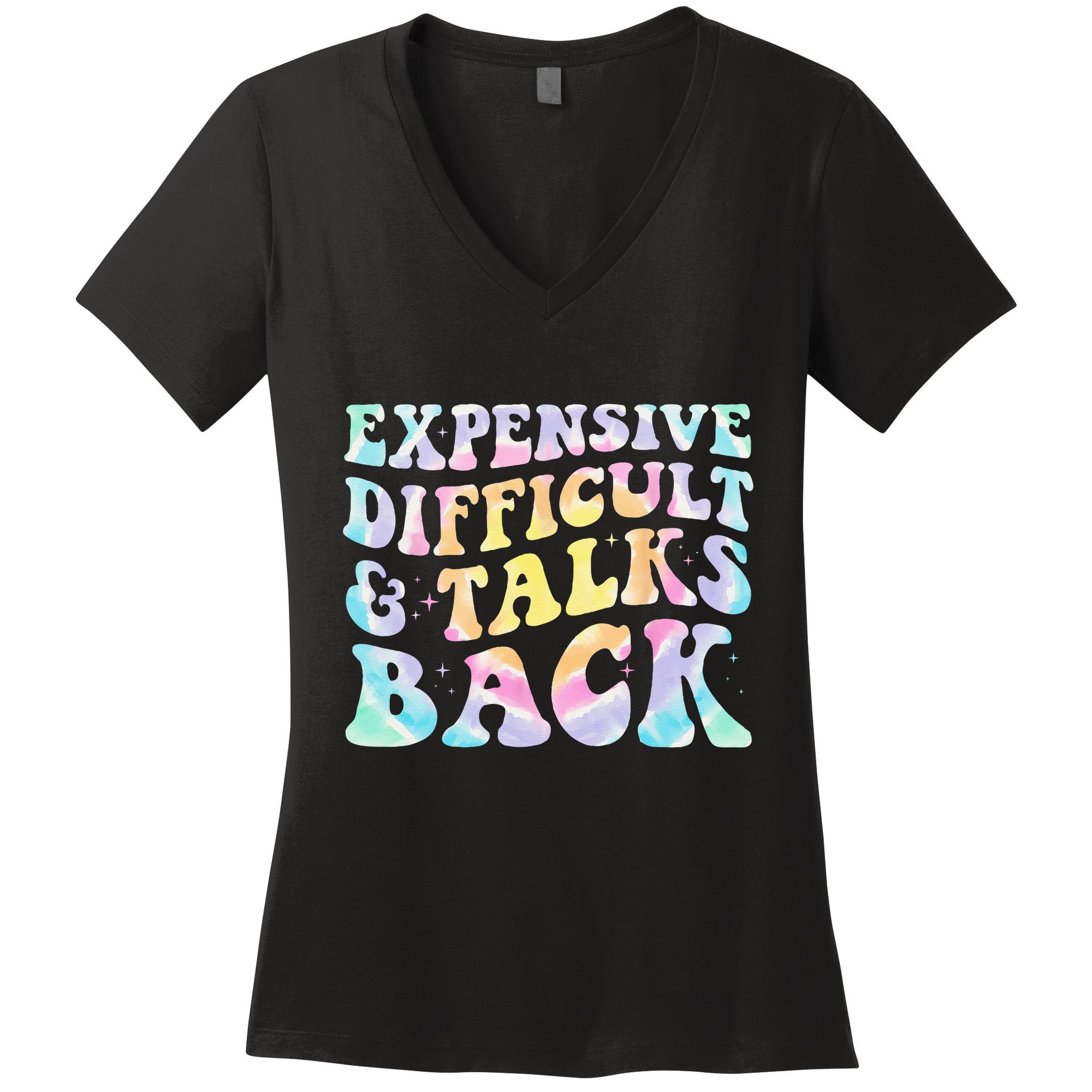 Expensive Difficult And Talks Back Groovy Women Mothers Day Women's V-Neck T-Shirt