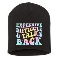 Expensive Difficult And Talks Back Groovy Women Mothers Day Short Acrylic Beanie