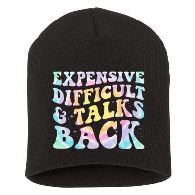 Expensive Difficult And Talks Back Groovy Women Mothers Day Short Acrylic Beanie