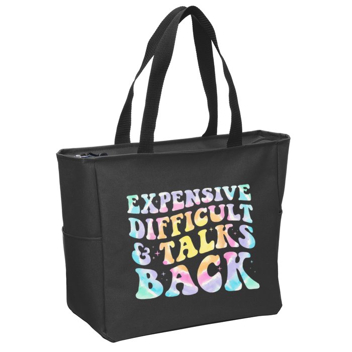 Expensive Difficult And Talks Back Groovy Women Mothers Day Zip Tote Bag