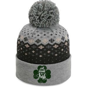 Eat Drink And Be Irish Saint Patricks The Baniff Cuffed Pom Beanie