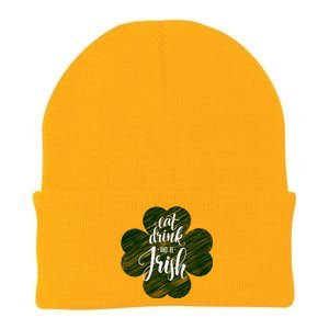 Eat Drink And Be Irish Saint Patricks Knit Cap Winter Beanie