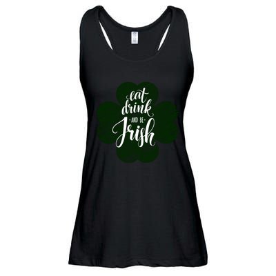 Eat Drink And Be Irish Saint Patricks Ladies Essential Flowy Tank