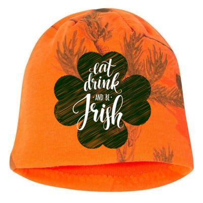 Eat Drink And Be Irish Saint Patricks Kati - Camo Knit Beanie