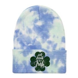 Eat Drink And Be Irish Saint Patricks Tie Dye 12in Knit Beanie