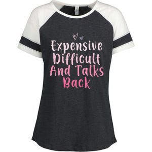 Expensive Difficult And Talks Back Mothers Day Mom Heart Enza Ladies Jersey Colorblock Tee