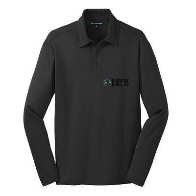 Earth Day April 22 Climate Change Global Warming Silk Touch Performance Long Sleeve Polo